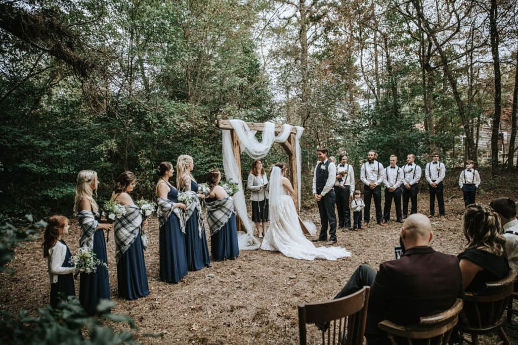 Outdoor wedding ceremony photos